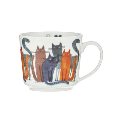 Cup & Saucer Quirky Cats Four Friends