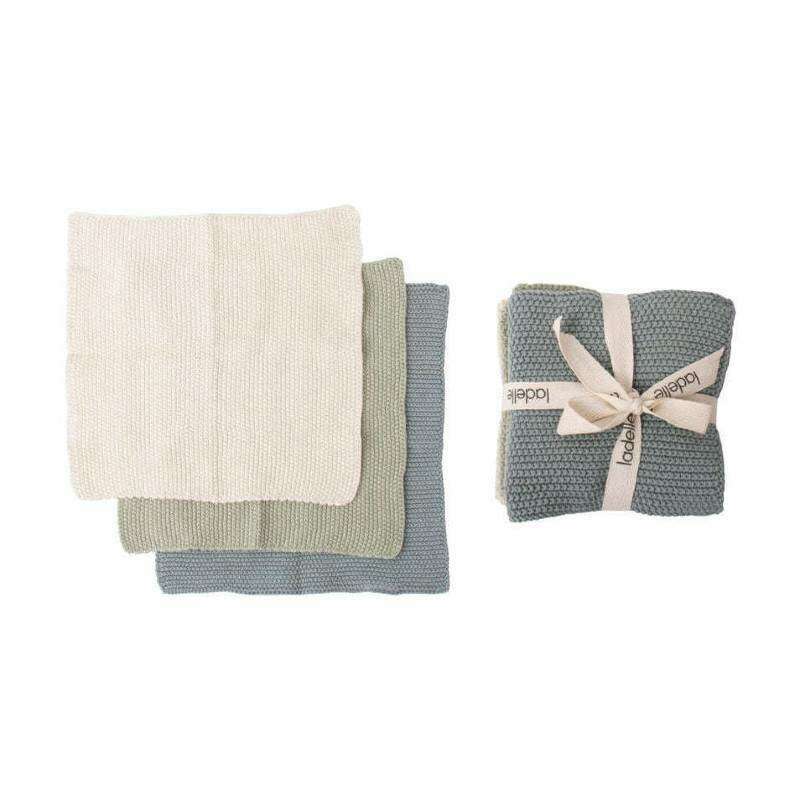 Eco Dishcloth Knitted 3 Pack Sage