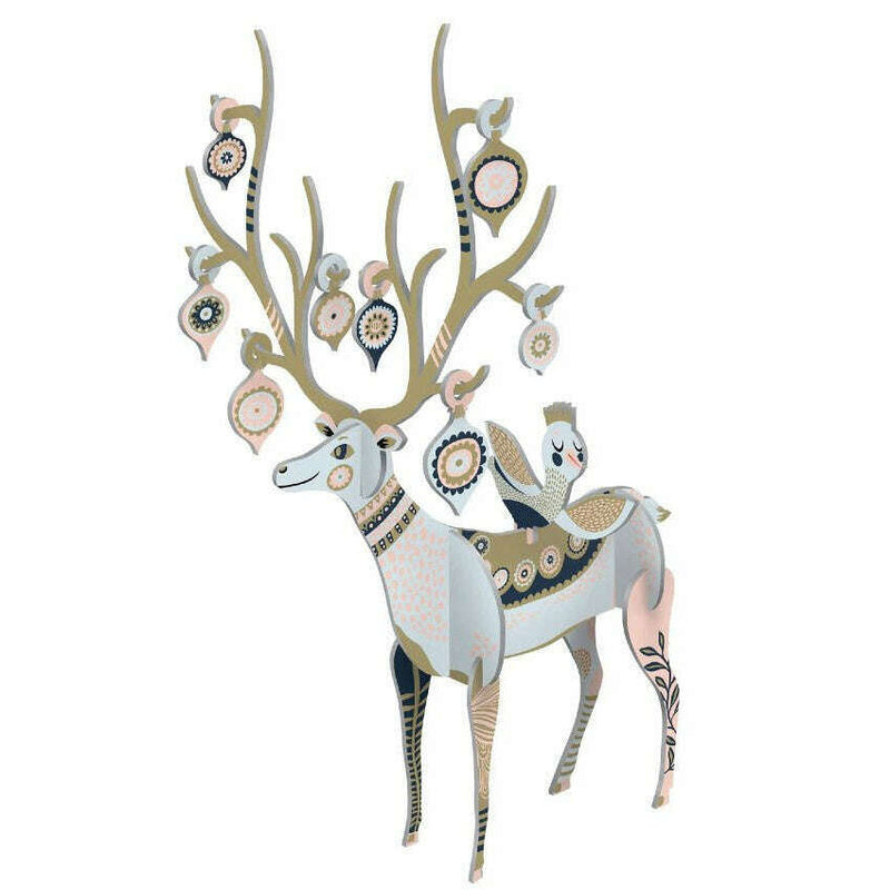 Folksy Reindeer Pop & Slot Decoration Blue