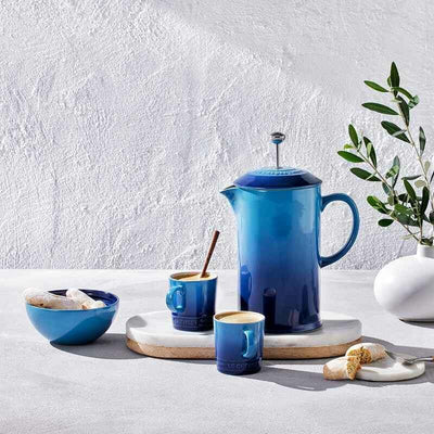 French Coffee Press Azure Blue