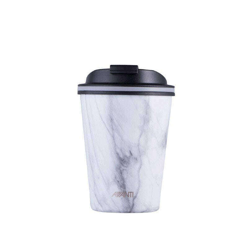 Double Wall Insulated Go Cup 236ml White Marble