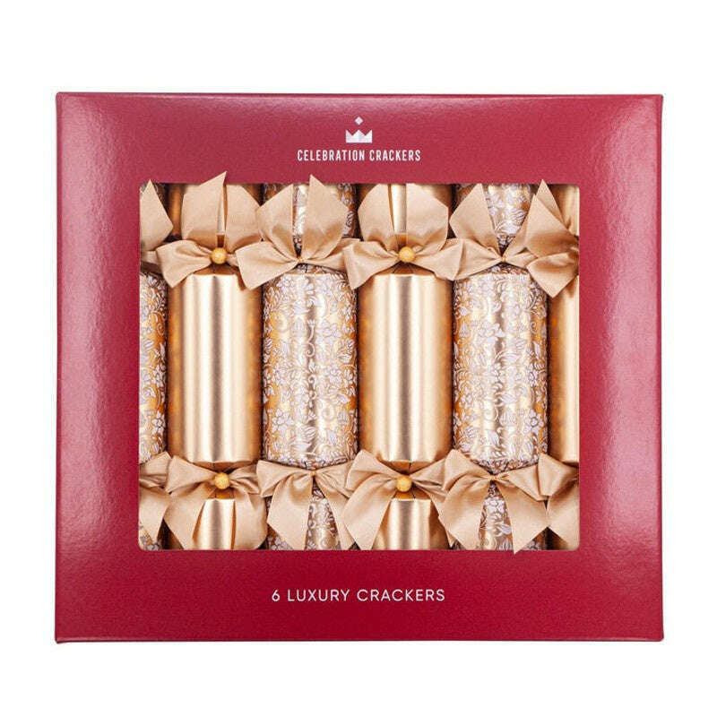 Golden Blossom Luxury Christmas Crackers 6 Pack