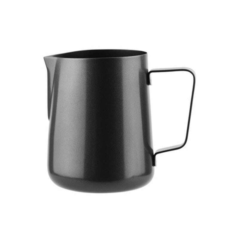 Milk Frothing Jug Cut Edge Black 400ml