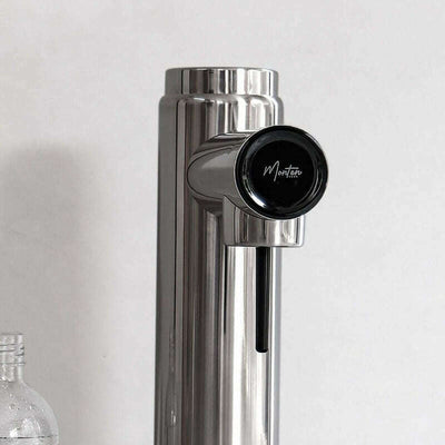 Polished Steel Soda Maker + 1 Stainless Steel Bottle