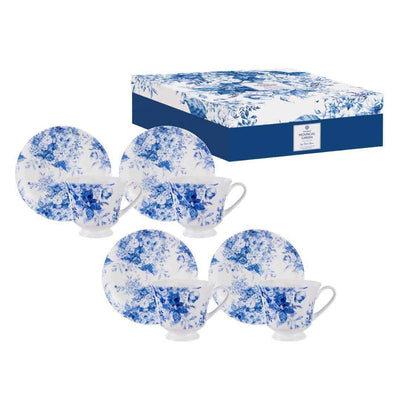 Provincial Garden White Cup & Saucer Set of 4