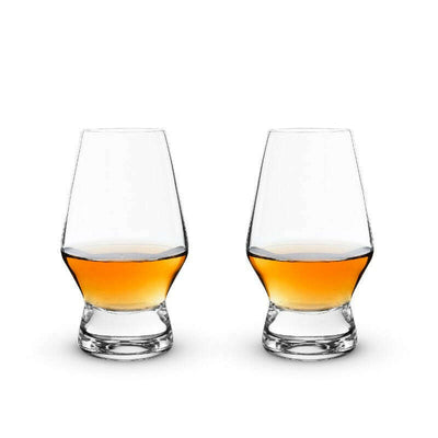 Raye Footed Crystal Scotch Glasses Set of 2