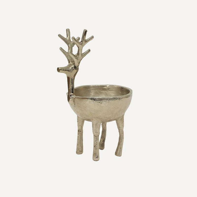 Reindeer Sweets Bowl Silver Large