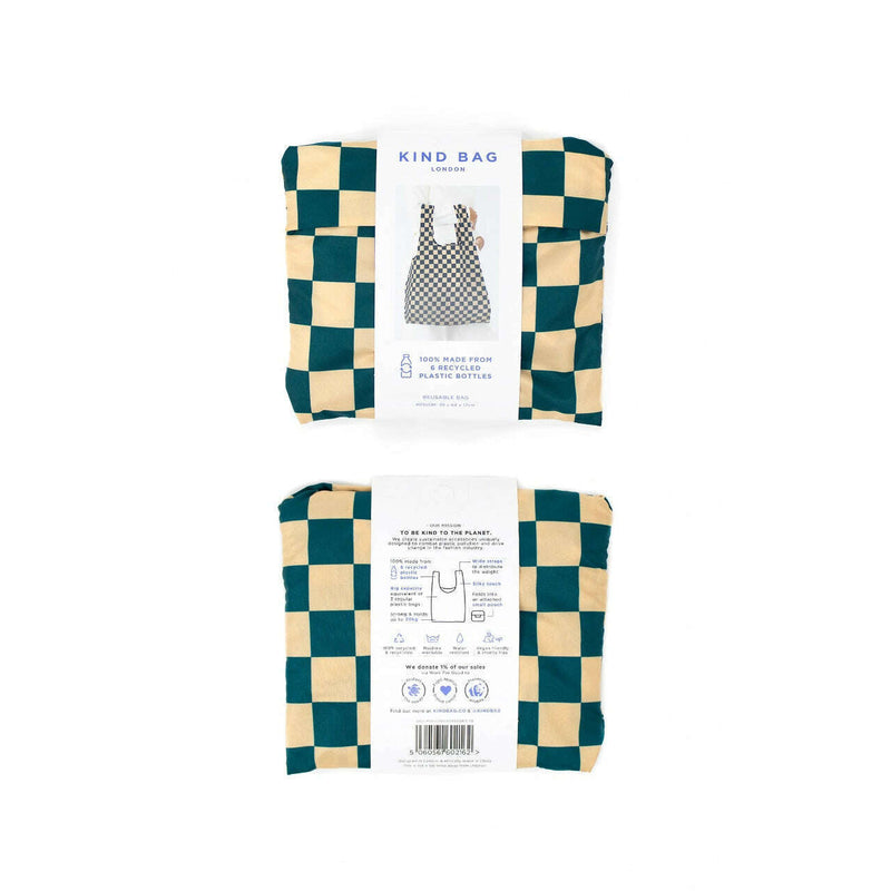 Reusable Bag Medium Checkerboard Teal