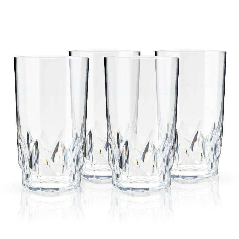 Shatterproof Acrylic Highball Tumbler Set of 4