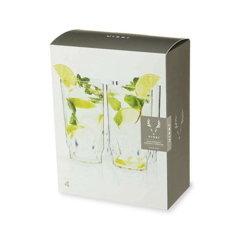 Shatterproof Acrylic Highball Tumbler Set of 4