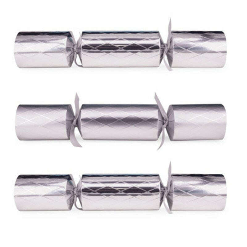 Silver Diamond Christmas Crackers 12 Pack