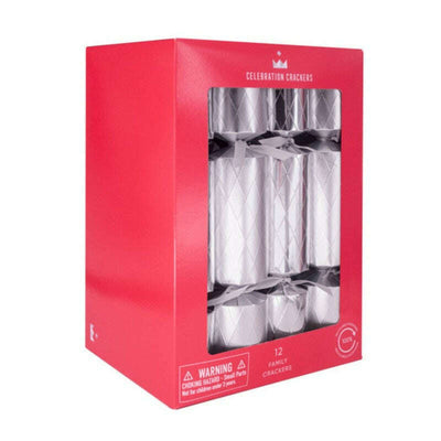 Silver Diamond Christmas Crackers 12 Pack