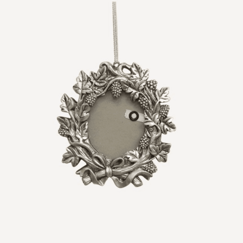 Silver Leaf Oval Frame Hanging Decoration