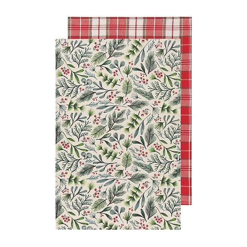 Tea Towel Bough & Berry 2 Pack