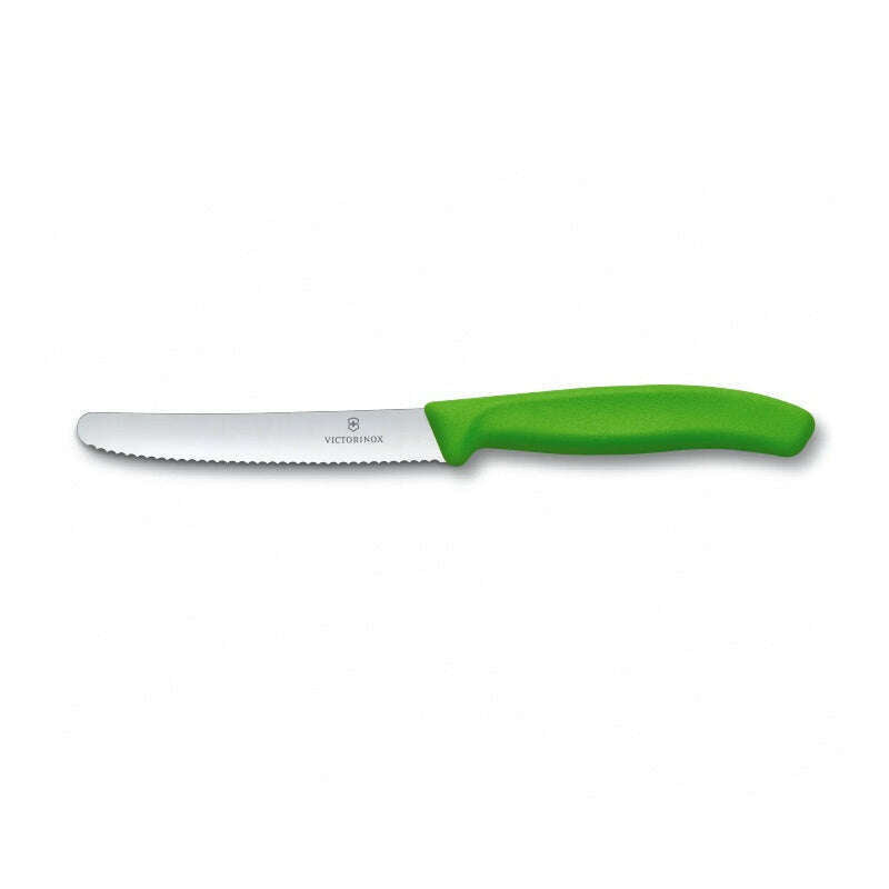 Tomato Round Tip Wavy Edge Classic Green Knife 11cm