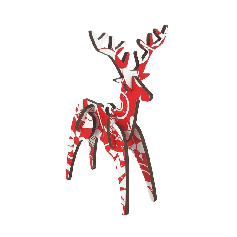 A5 Reindeer flatpack - Floral Red