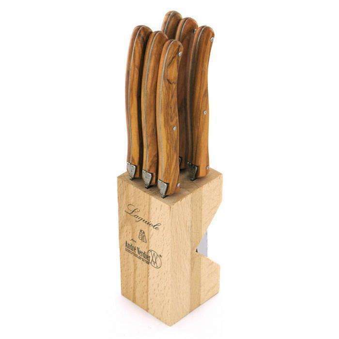 Steak Knife Block Olive Wood