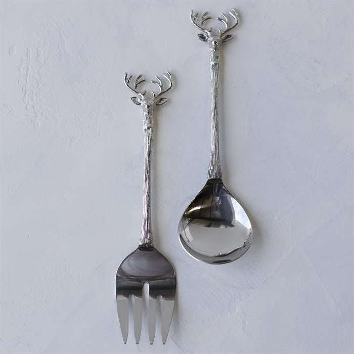 Elk Salad Servers Silver