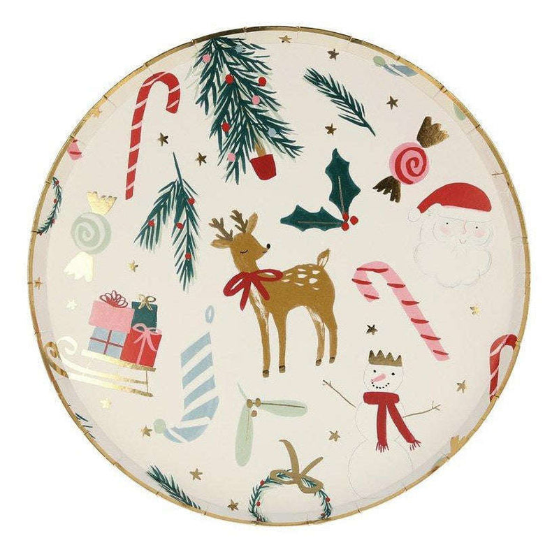 Paper Dinner Plates Festive Motif