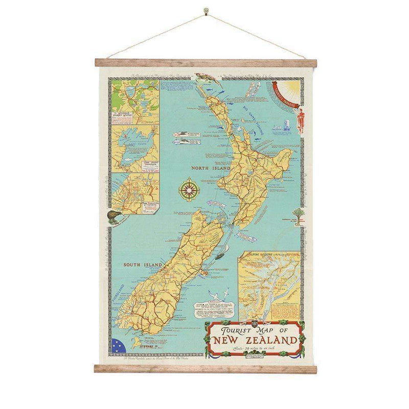 New Zealand Tourist Map - Mini Wall Chart